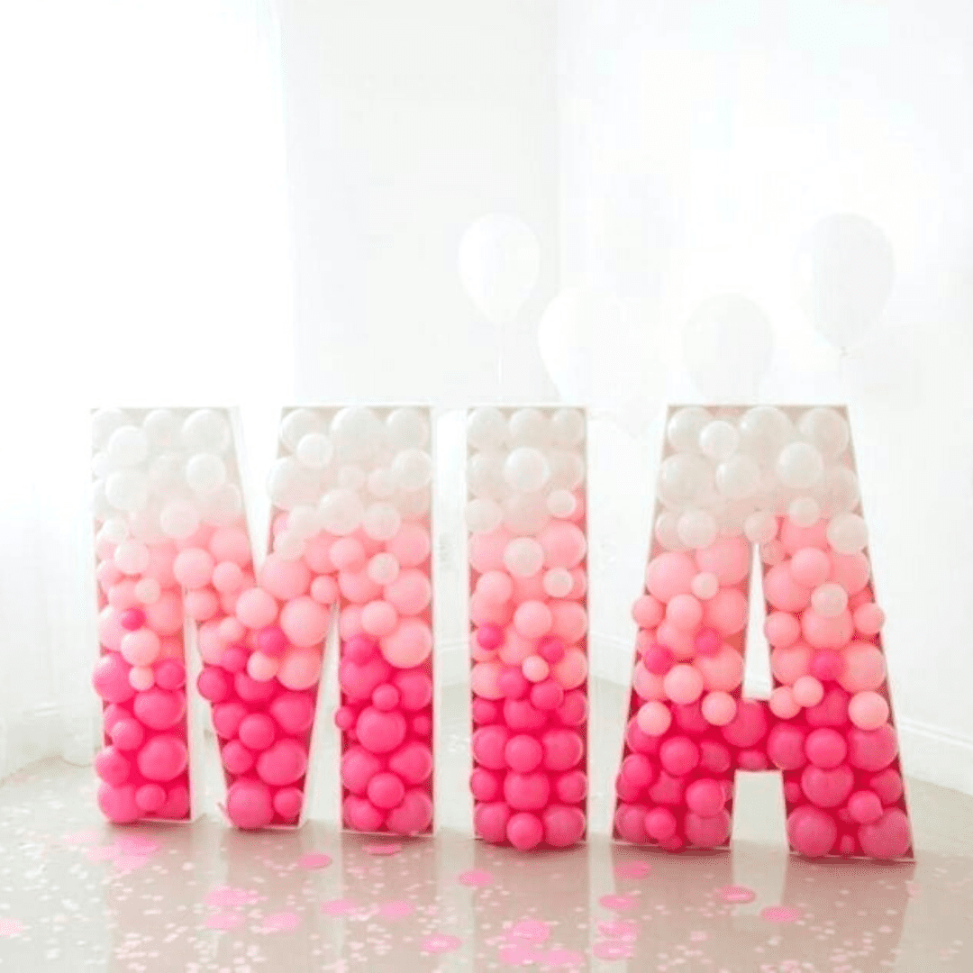 letras mocaico de globos