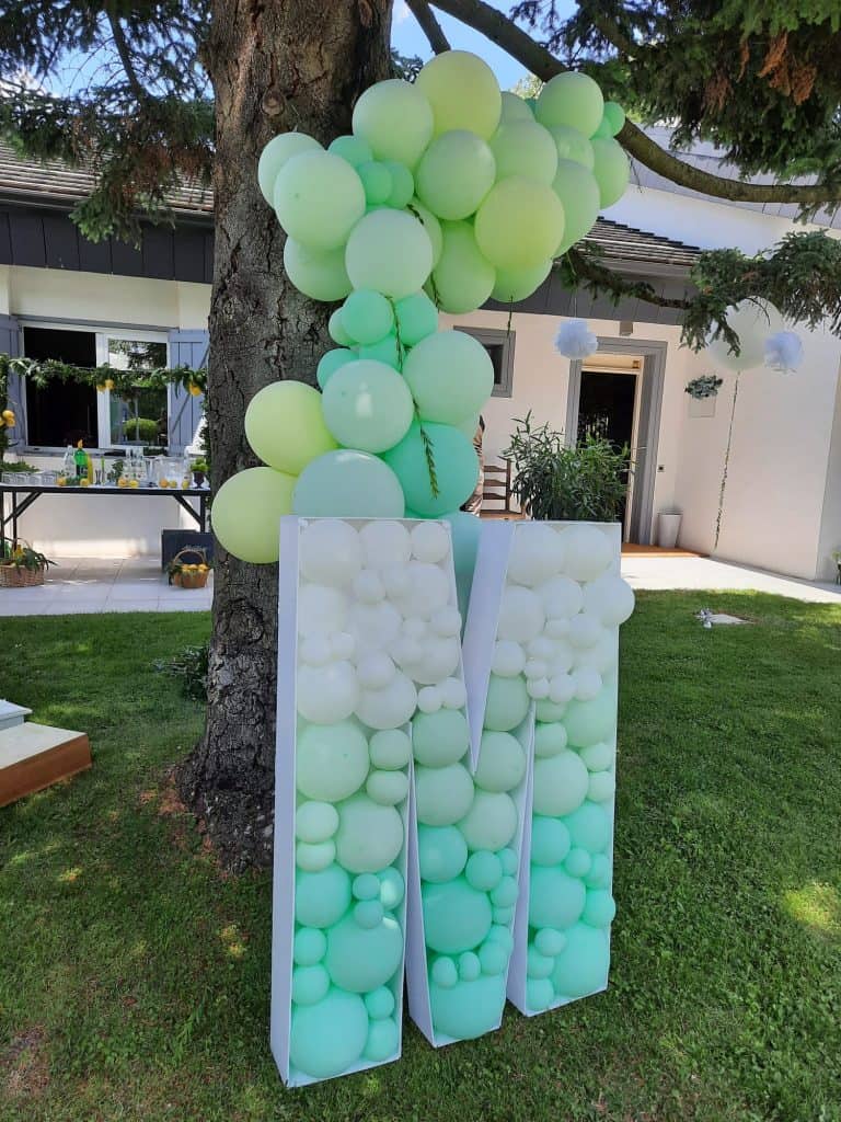 photocall de bienvenida con globos