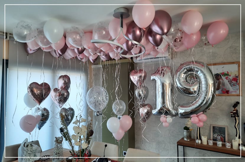 decoracion globos con helio cumpleaños