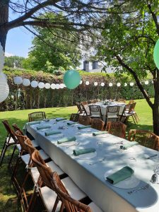 Decoración bautizo en jardin
