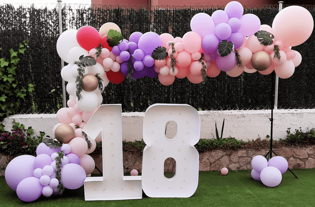 decoracion con globos 18 cumpleaños