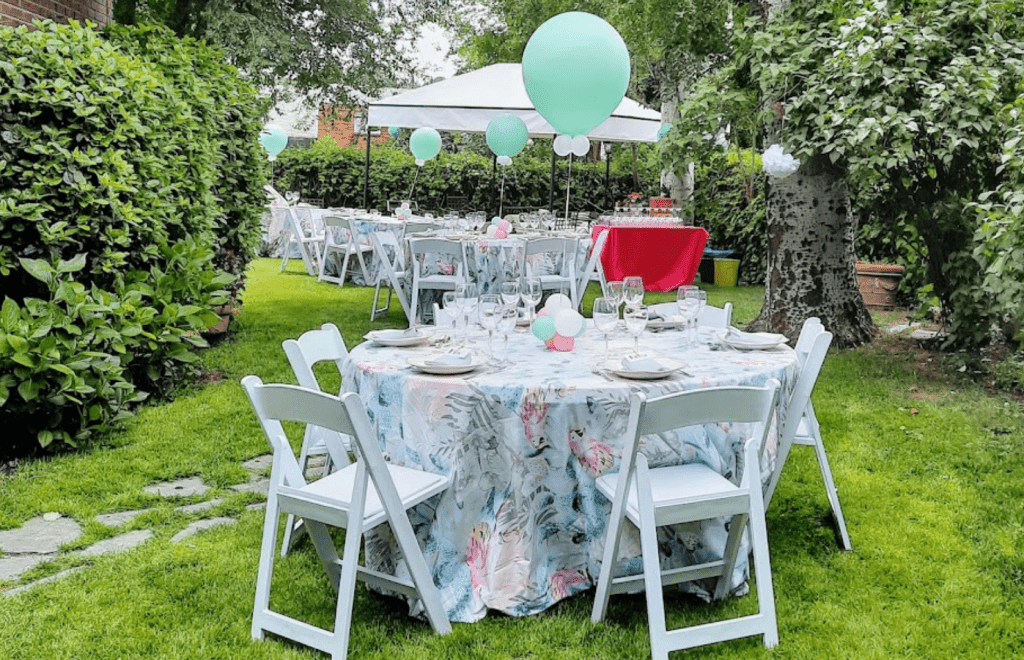 centros de mesa evento al aire libre