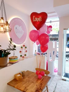 decoración con globos San Valentín