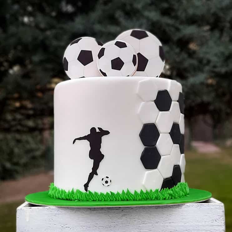 Tarta futbol en fondant