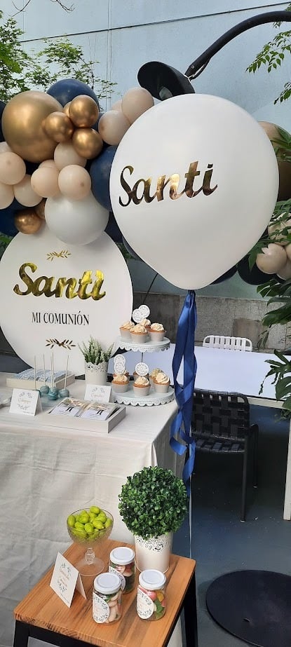 globo con helio para niño decoración primera comunión