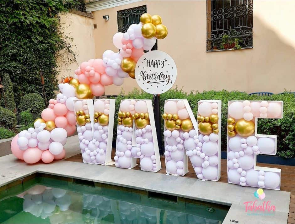 letras y números 3D gigantes para rellenar con globos  Globos, Números de  cumpleaños, Decoraciones de globos para fiesta