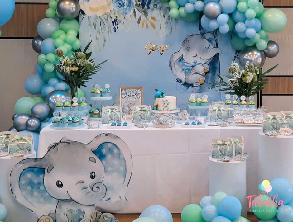 Bautizo decorado con globos 