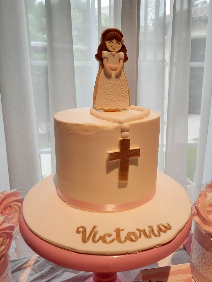 tarta de comunión niña