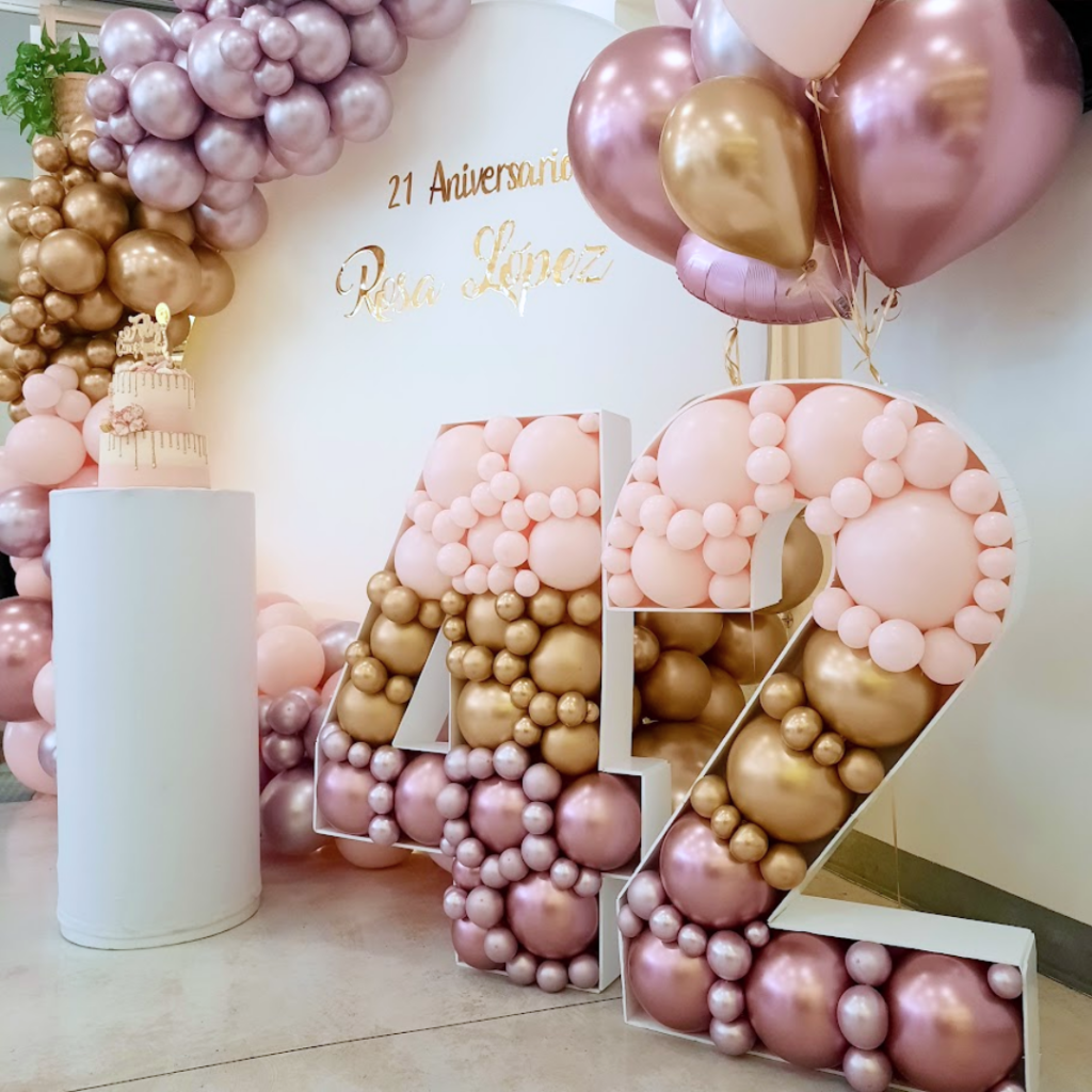 40 cumpleaños en rosa gold